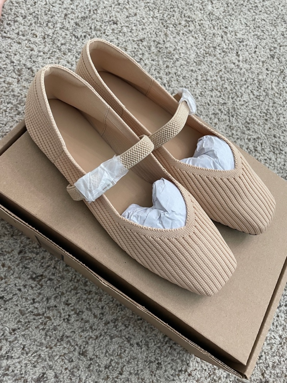 Women’s Beige Mary Jane Flats